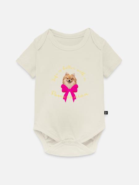 Pommern - Baby Premium Kurzarmbody - Naturweiß