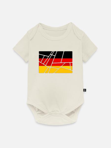 Deutschland - Baby Premium Kurzarmbody - Naturweiß