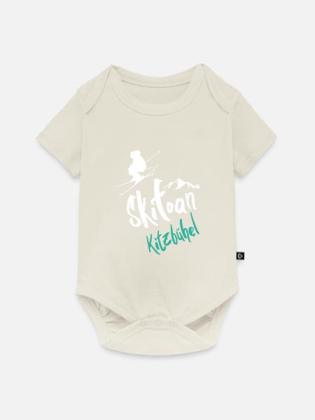 Skifahren Kitzbühel - Baby Premium Kurzarmbody - Naturweiß
