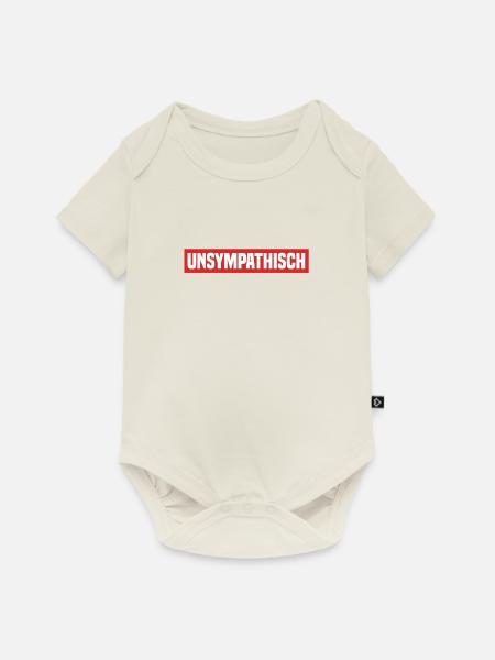 Unsympathisch Boxlogo - Baby Premium Kurzarmbody - Naturweiß