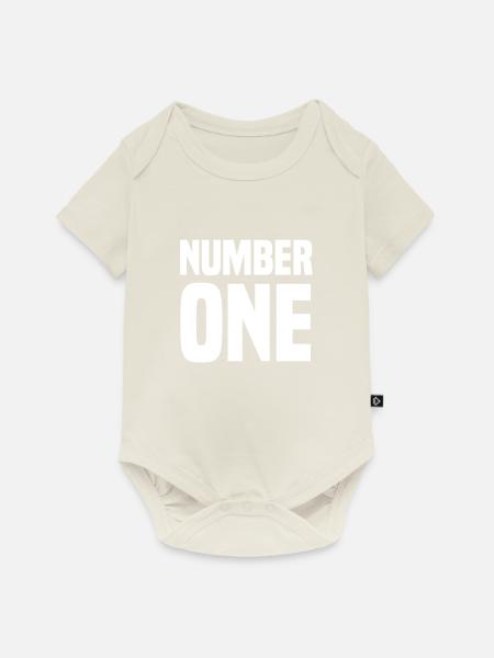 Number One - Baby Premium Kurzarmbody - Naturweiß