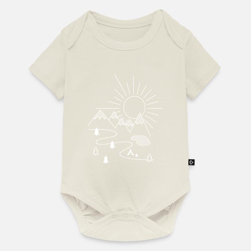 Camping - Baby Premium Kurzarmbody - Naturweiß