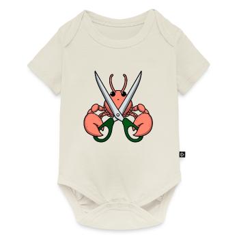 Bande dessinée homard crabe homard écrevisse langouste homard vert ciseaux - Body à manches courtes Premium Bébé - blanc cassé - Devant