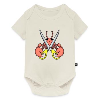 Bande dessinée homard crabe homard homard langouste jaune ciseaux - Body à manches courtes Premium Bébé - blanc cassé - Devant