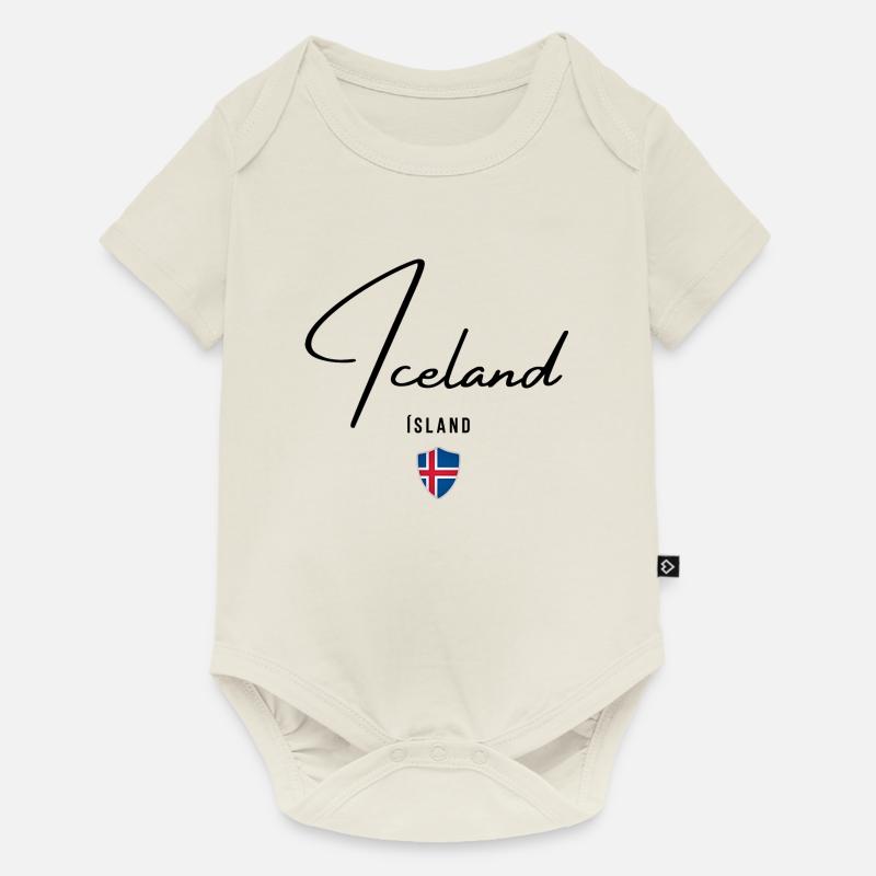 Drapeau de l’Islande, fierté islandaise - Body à manches courtes Premium Bébé - blanc cassé