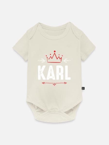 Karl - Baby Premium Kurzarmbody - Naturweiß