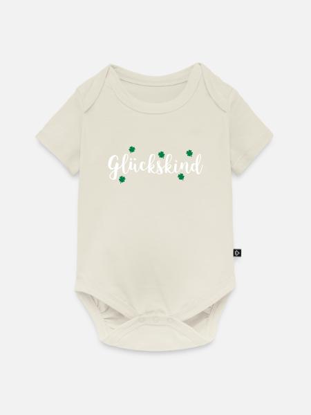 GLÜCKSKIND - Baby Premium Kurzarmbody - Naturweiß