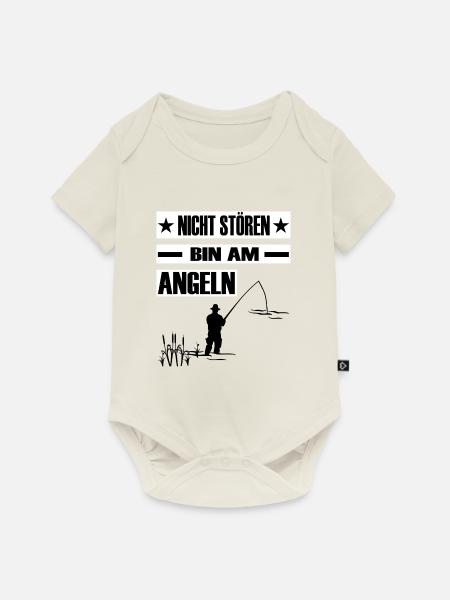 Angeln - Baby Premium Kurzarmbody - Naturweiß