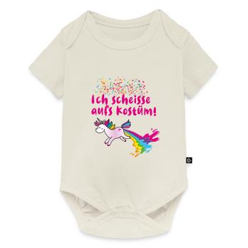 Ich scheisse aufs kostüm,einhorn,karneval - Baby Premium Kurzarmbody - Naturweiß - Vorne