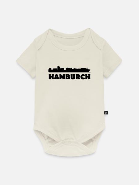 Hamburch auf Einheimisch - Baby Premium Kurzarmbody - Naturweiß