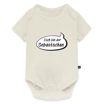 Isch bin dor Sebastschan Sebastian auf sächsisch - Baby Premium Kurzarmbody - Naturweiß - Vorne