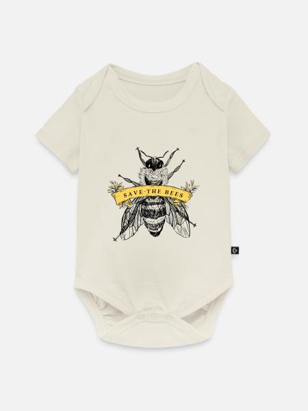 save the bees 4 - Baby Premium Kurzarmbody - Naturweiß