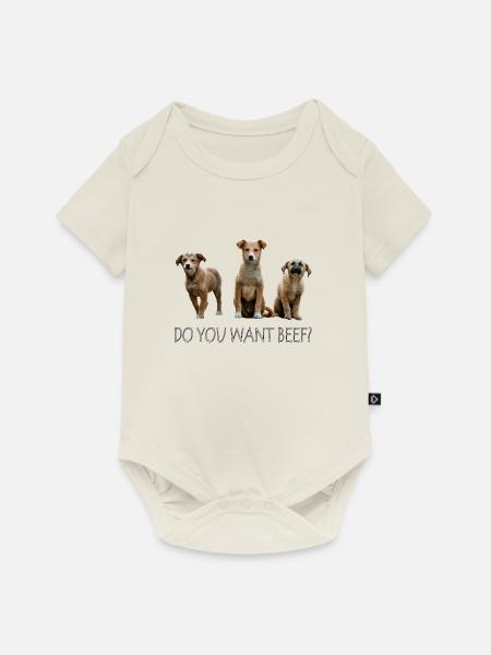 Welpen Beef - Baby Premium Kurzarmbody - Naturweiß