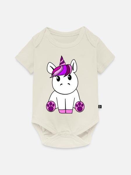 Unicorn - Baby Premium Kurzarmbody - Naturweiß