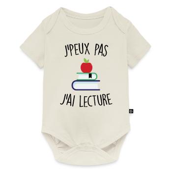J'peux pas j'ai lecture - Body à manches courtes Premium Bébé - blanc cassé - Devant
