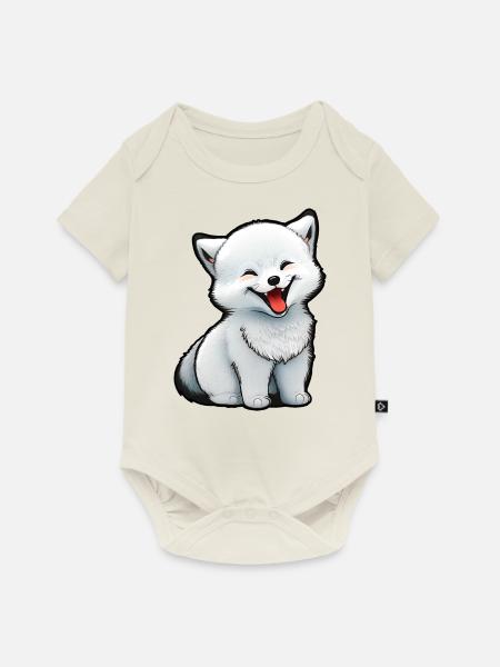 Baby Polarfuchs - Baby Premium Kurzarmbody - Naturweiß