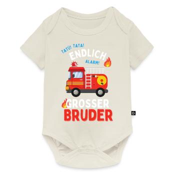 Ich werde Großer Bruder 2024 Loading Feuerwehr - Baby Premium Kurzarmbody - Naturweiß - Vorne