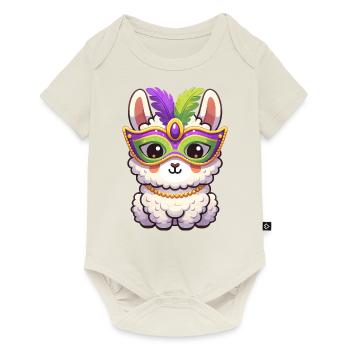 Mardi Gras Llama Party Design - Baby Premium short-sleeve bodysuit - off white - Front