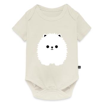 Zwergspitz V1 - Baby Premium Kurzarmbody - Naturweiß - Vorne