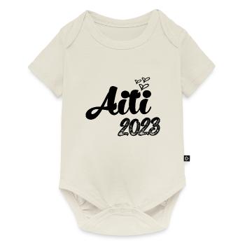 Mama 2023 finnische Mama 2023 Finnland Baby Geburt - Baby Premium Kurzarmbody - Naturweiß - Vorne