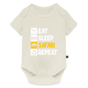 Manger dormir Safari Répéter - Body à manches courtes Premium Bébé - blanc cassé - Devant