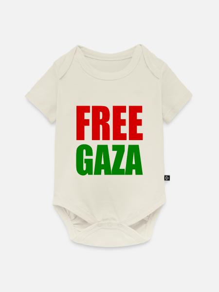 Free gaza - Baby Premium Kurzarmbody - Naturweiß
