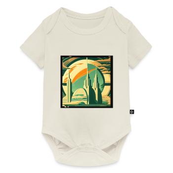 Rétrofuturisme spatial - Body à manches courtes Premium Bébé - blanc cassé - Devant