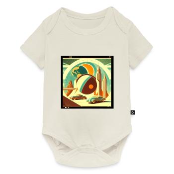 Planète rétro imaginaire - Body à manches courtes Premium Bébé - blanc cassé - Devant