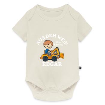 Edgar Vorname Bagger - Baby Premium Kurzarmbody - Naturweiß - Vorne