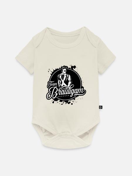 Team Bräutigam - Baby Premium Kurzarmbody - Naturweiß