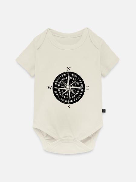 kompass Wegweiser - Baby Premium Kurzarmbody - Naturweiß
