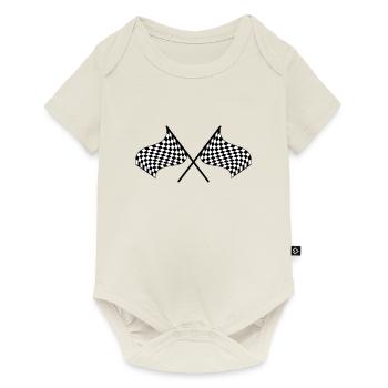 drapeau à damiers - Body à manches courtes Premium Bébé - blanc cassé - Devant