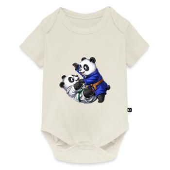 Panda Ours Jiu-Jitsu - Body à manches courtes Premium Bébé - blanc cassé - Devant