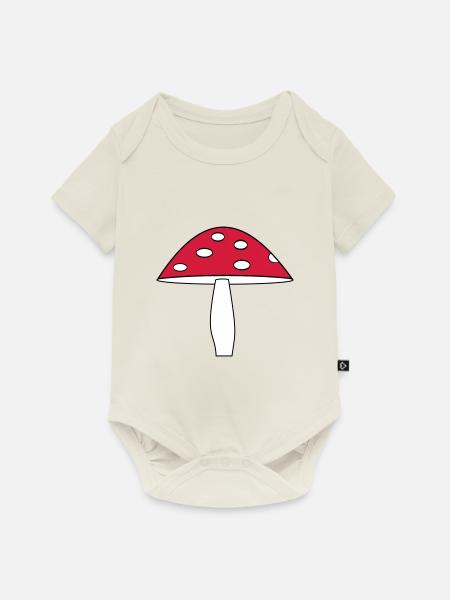Pilz, Fliegenpilz - Baby Premium Kurzarmbody - Naturweiß