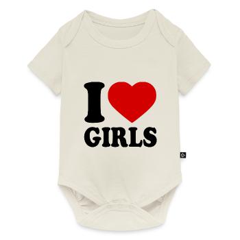 I love girls - Body à manches courtes Premium Bébé - blanc cassé - Devant