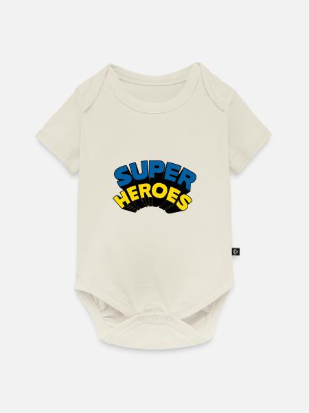 Superhelden Geschenk - Baby Premium Kurzarmbody - Naturweiß