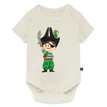 Pirat Kinder - Baby Premium Kurzarmbody - Naturweiß - Vorne