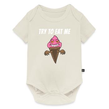 Funny Scary Ice Cream Cone Summertime Horror Spook - Baby Premium short-sleeve bodysuit - off white - Front