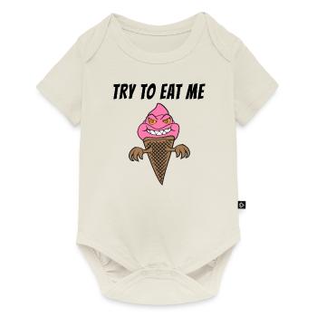 Funny Scary Ice Cream Cone Summertime Horror Spook - Baby Premium short-sleeve bodysuit - off white - Front