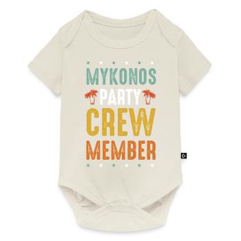 Mykonos Party Crew - Body à manches courtes Premium Bébé - blanc cassé - Devant
