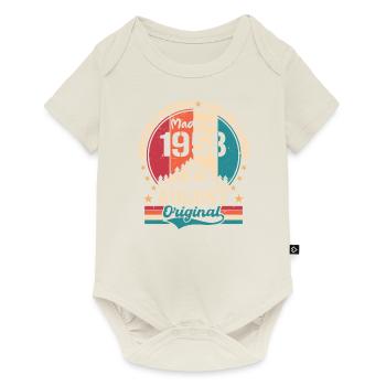 1958 August | August 1958 Geburtstag Perfekt gealtert - Baby Premium Kurzarmbody - Naturweiß - Vorne
