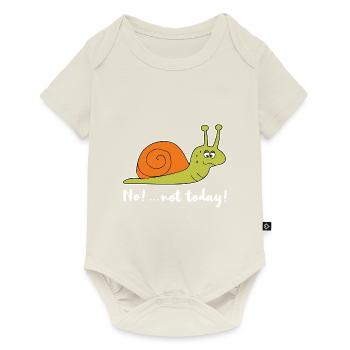 No Not Today Snail Chilling Cadeau paresseux drôle - Body à manches courtes Premium Bébé - blanc cassé - Devant