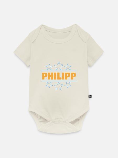 Philipp - Baby Premium Kurzarmbody - Naturweiß