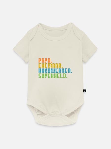 Papa Ehemann Handwerker Held Geschenk Vater - Baby Premium Kurzarmbody - Naturweiß