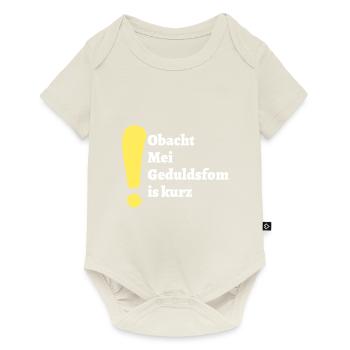 Obacht - bayerischer Spruch - Baby Premium Kurzarmbody - Naturweiß - Vorne