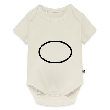 Ovale cercle géométrie - Body à manches courtes Premium Bébé - blanc cassé - Devant