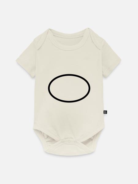 Oval Kreis Geometrie - Baby Premium Kurzarmbody - Naturweiß