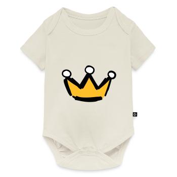 Couronne symboles motifs - Body à manches courtes Premium Bébé - blanc cassé - Devant