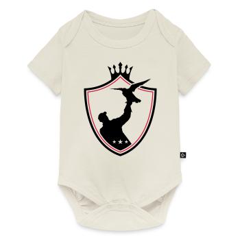 fauconnerie blason chasse au faucon - Body à manches courtes Premium Bébé - blanc cassé - Devant