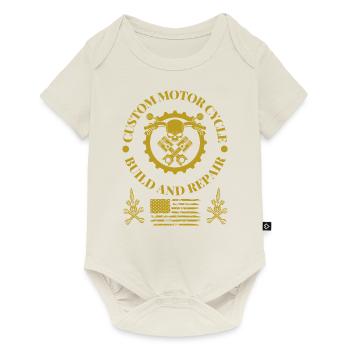 Motard Moto Moto Mécanicien Cadeau - Body à manches courtes Premium Bébé - blanc cassé - Devant